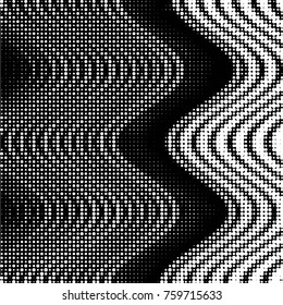Spotted black and white grunge vector line background. Abstract halftone illustration background. Grunge grid polka dot background pattern