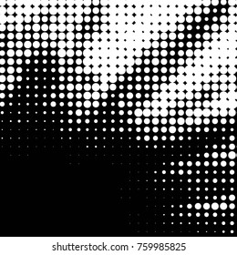 Spotted black and white grunge vector line background. Abstract halftone illustration background. Grunge grid polka dot background pattern