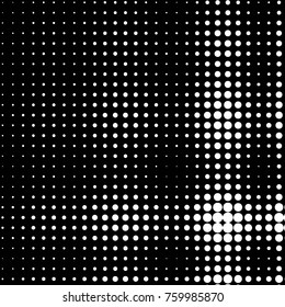 Spotted black and white grunge vector line background. Abstract halftone illustration background. Grunge grid polka dot background pattern