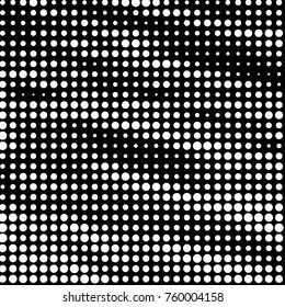 Spotted black and white grunge vector line background. Abstract halftone illustration background. Grunge grid polka dot background pattern