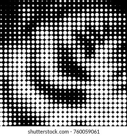 Spotted black and white grunge vector line background. Abstract halftone illustration background. Grunge grid polka dot background pattern
