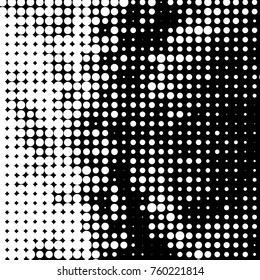 Spotted black and white grunge vector line background. Abstract halftone illustration background. Grunge grid polka dot background pattern