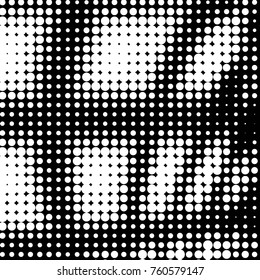 Spotted black and white grunge vector line background. Abstract halftone illustration background. Grunge grid polka dot background pattern