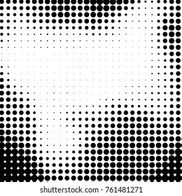 Spotted black and white grunge vector line background. Abstract halftone illustration background. Grunge grid polka dot background pattern