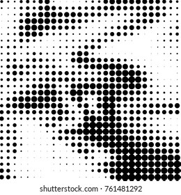 Spotted black and white grunge vector line background. Abstract halftone illustration background. Grunge grid polka dot background pattern