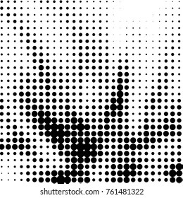 Spotted black and white grunge vector line background. Abstract halftone illustration background. Grunge grid polka dot background pattern