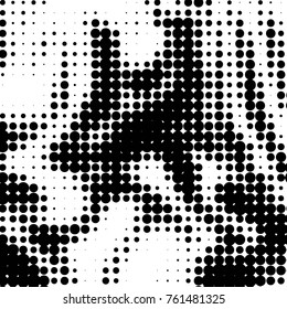 Spotted black and white grunge vector line background. Abstract halftone illustration background. Grunge grid polka dot background pattern