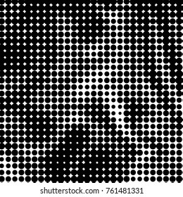 Spotted black and white grunge vector line background. Abstract halftone illustration background. Grunge grid polka dot background pattern