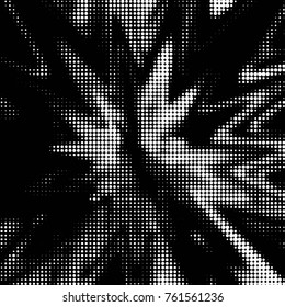 Spotted black and white grunge vector line background. Abstract halftone illustration background. Grunge grid polka dot background pattern

