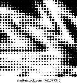 Spotted black and white grunge vector line background. Abstract halftone illustration background. Grunge grid polka dot background pattern