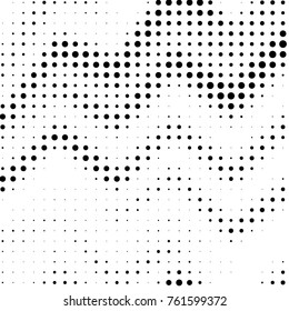 Spotted black and white grunge vector line background. Abstract halftone illustration background. Grunge grid polka dot background pattern