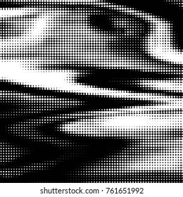 Spotted black and white grunge vector line background. Abstract halftone illustration background. Grunge grid polka dot background pattern