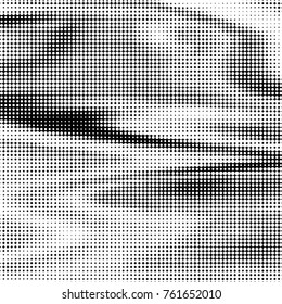 Spotted black and white grunge vector line background. Abstract halftone illustration background. Grunge grid polka dot background pattern