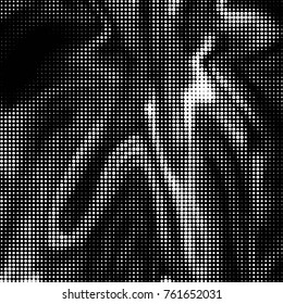 Spotted black and white grunge vector line background. Abstract halftone illustration background. Grunge grid polka dot background pattern