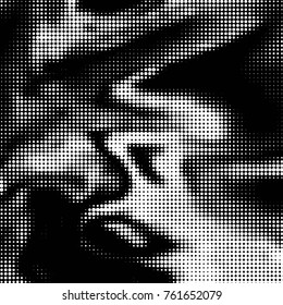 Spotted black and white grunge vector line background. Abstract halftone illustration background. Grunge grid polka dot background pattern