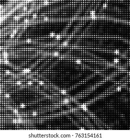 Spotted black and white grunge vector line background. Abstract halftone illustration background. Grunge grid polka dot background pattern