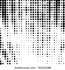 Spotted black and white grunge vector line background. Abstract halftone illustration background. Grunge grid polka dot background pattern