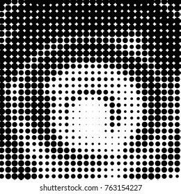 Spotted black and white grunge vector line background. Abstract halftone illustration background. Grunge grid polka dot background pattern