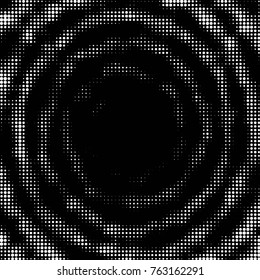 Spotted black and white grunge vector line background. Abstract halftone illustration background. Grunge grid polka dot background pattern