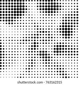Spotted black and white grunge vector line background. Abstract halftone illustration background. Grunge grid polka dot background pattern
