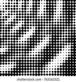 Spotted black and white grunge vector line background. Abstract halftone illustration background. Grunge grid polka dot background pattern