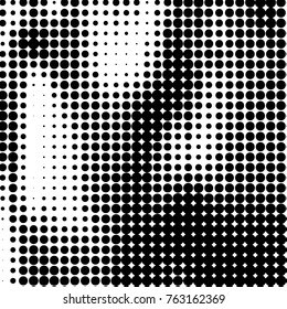 Spotted black and white grunge vector line background. Abstract halftone illustration background. Grunge grid polka dot background pattern