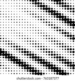 Spotted black and white grunge vector line background. Abstract halftone illustration background. Grunge grid polka dot background pattern
