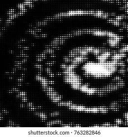 Spotted black and white grunge vector line background. Abstract halftone illustration background. Grunge grid polka dot background pattern
