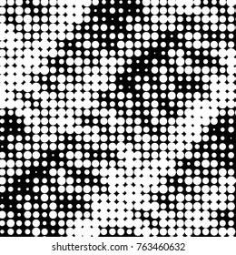 Spotted black and white grunge vector line background. Abstract halftone illustration background. Grunge grid polka dot background pattern
