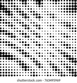 Spotted black and white grunge vector line background. Abstract halftone illustration background. Grunge grid polka dot background pattern
