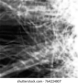 Spotted black and white grunge vector line background. Abstract halftone illustration background. Grunge grid polka dot background pattern

