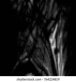 Spotted black and white grunge vector line background. Abstract halftone illustration background. Grunge grid polka dot background pattern
