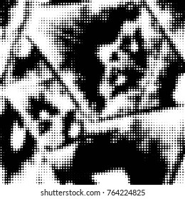 Spotted black and white grunge vector line background. Abstract halftone illustration background. Grunge grid polka dot background pattern
