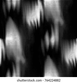 Spotted black and white grunge vector line background. Abstract halftone illustration background. Grunge grid polka dot background pattern
