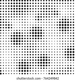 Spotted black and white grunge vector line background. Abstract halftone illustration background. Grunge grid polka dot background pattern
