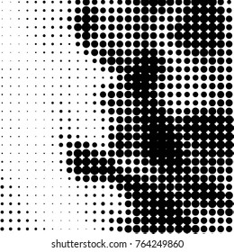 Spotted black and white grunge vector line background. Abstract halftone illustration background. Grunge grid polka dot background pattern
