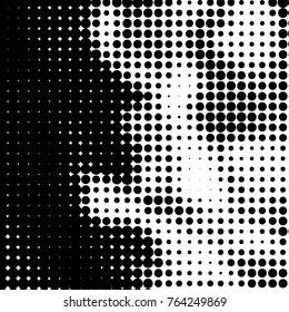 Spotted black and white grunge vector line background. Abstract halftone illustration background. Grunge grid polka dot background pattern
