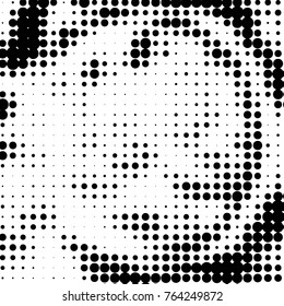 Spotted black and white grunge vector line background. Abstract halftone illustration background. Grunge grid polka dot background pattern
