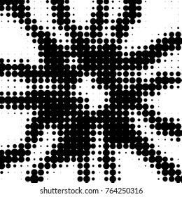 Spotted black and white grunge vector line background. Abstract halftone illustration background. Grunge grid polka dot background pattern

