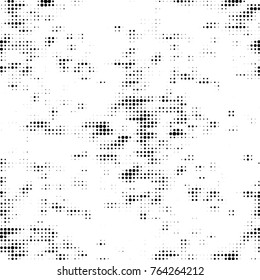 Spotted black and white grunge vector line background. Abstract halftone illustration background. Grunge grid polka dot background pattern
