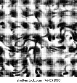 Spotted black and white grunge vector line background. Abstract halftone illustration background. Grunge grid polka dot background pattern
