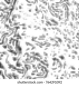 Spotted black and white grunge vector line background. Abstract halftone illustration background. Grunge grid polka dot background pattern
