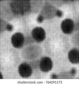 Spotted black and white grunge vector line background. Abstract halftone illustration background. Grunge grid polka dot background pattern
