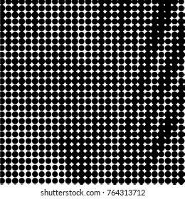 Spotted black and white grunge vector line background. Abstract halftone illustration background. Grunge grid polka dot background pattern
