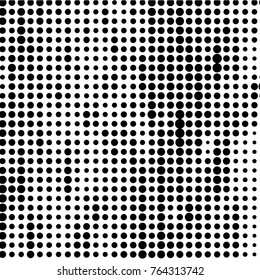 Spotted black and white grunge vector line background. Abstract halftone illustration background. Grunge grid polka dot background pattern
