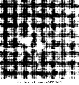 Spotted black and white grunge vector line background. Abstract halftone illustration background. Grunge grid polka dot background pattern
