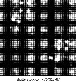 Spotted black and white grunge vector line background. Abstract halftone illustration background. Grunge grid polka dot background pattern
