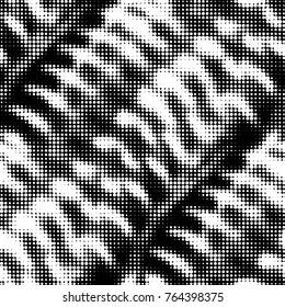 Spotted black and white grunge vector line background. Abstract halftone illustration background. Grunge grid polka dot background pattern

