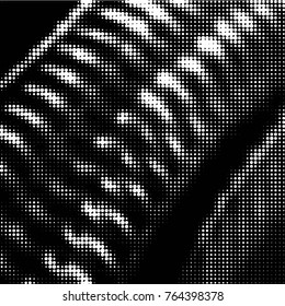 Spotted black and white grunge vector line background. Abstract halftone illustration background. Grunge grid polka dot background pattern
