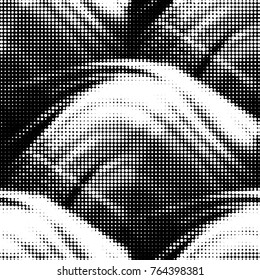 Spotted black and white grunge vector line background. Abstract halftone illustration background. Grunge grid polka dot background pattern
